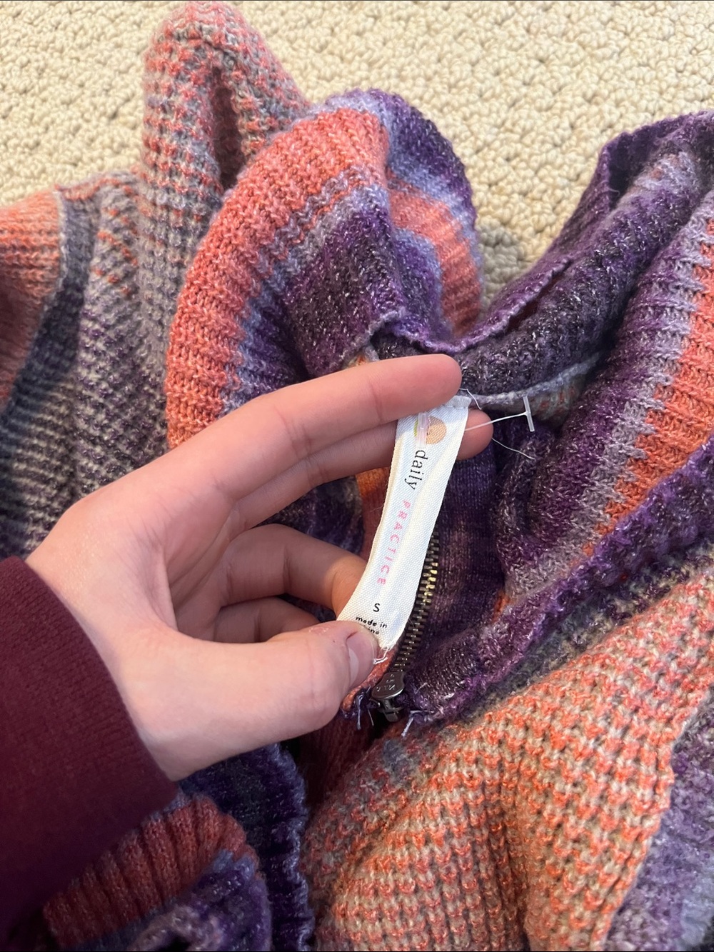 Daily Practice by Anthropologie Half-Zip Tunic Sweater Small - Picture 6 of 6